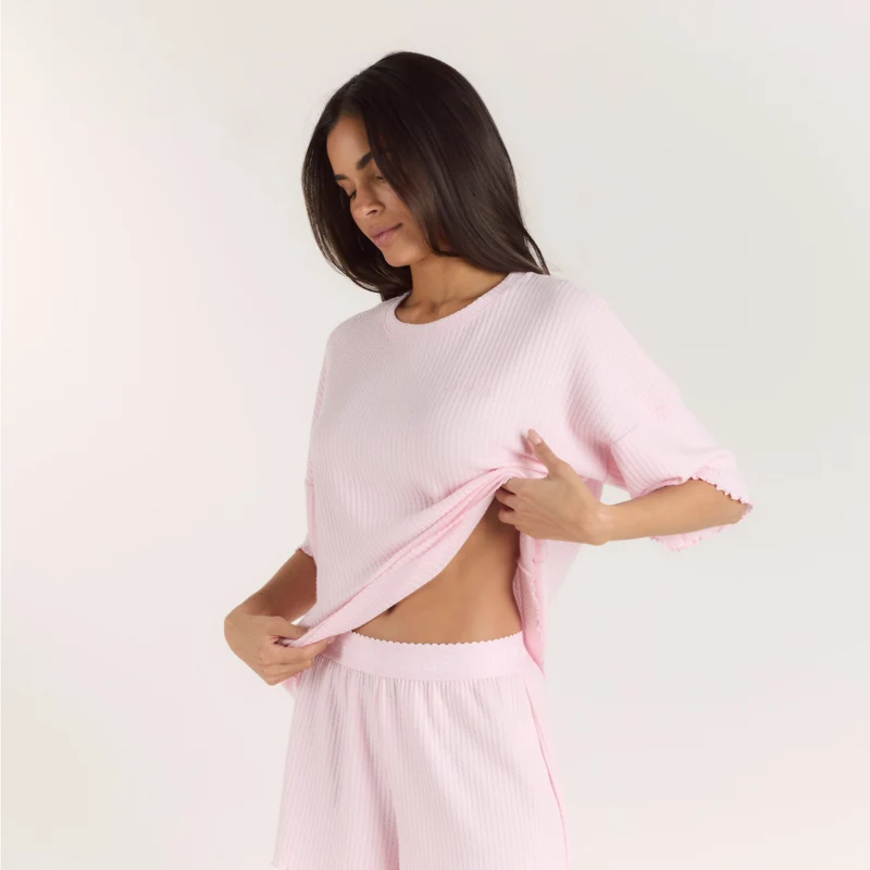 Haut de Pyjama Soft Waffle - Rose