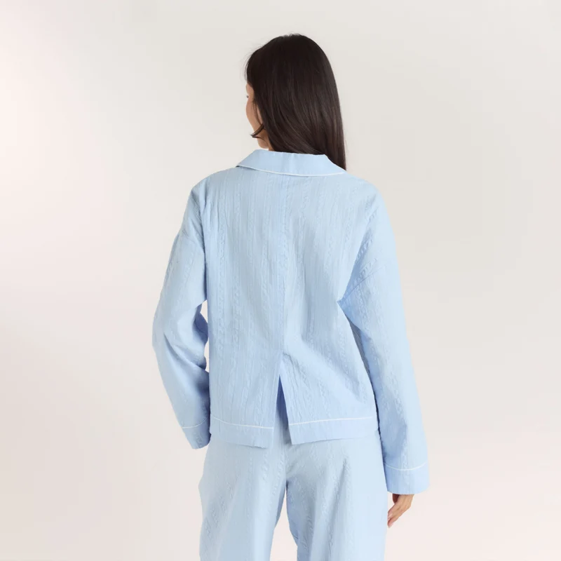 Chemise de Pyjama Texturée - Bleu