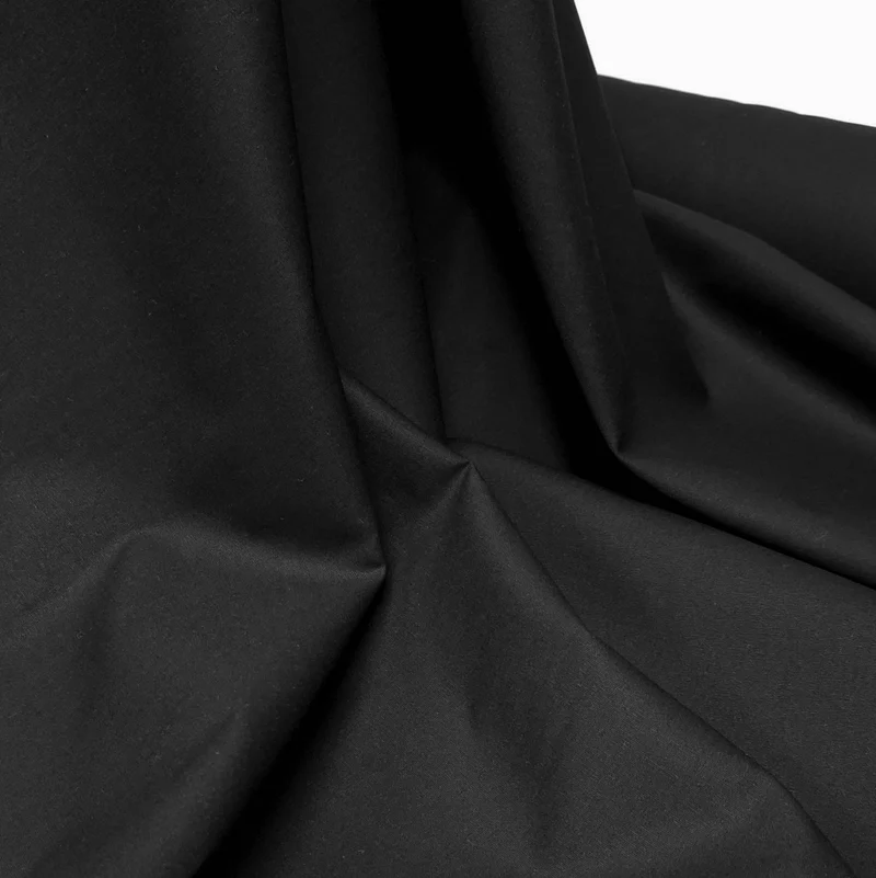 Tissu pour chemise en coton mi-lourd | Fabriqué en Italie | Noir