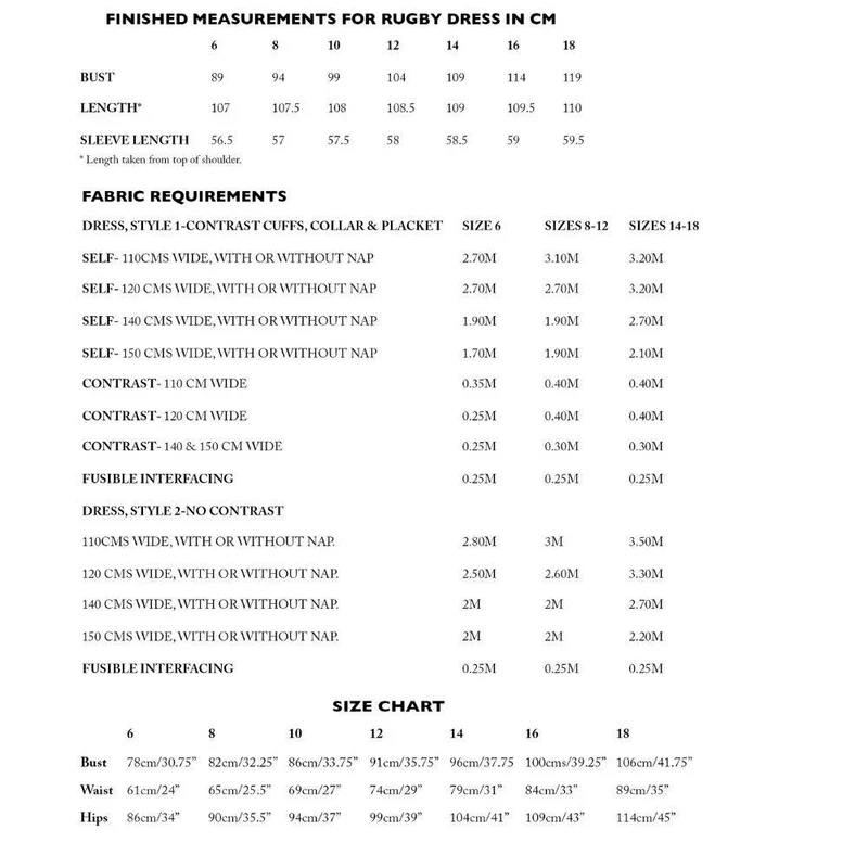 PATRON DE COUTURE PDF | Robe Rugby | Merchant & Mills | UK 6–18