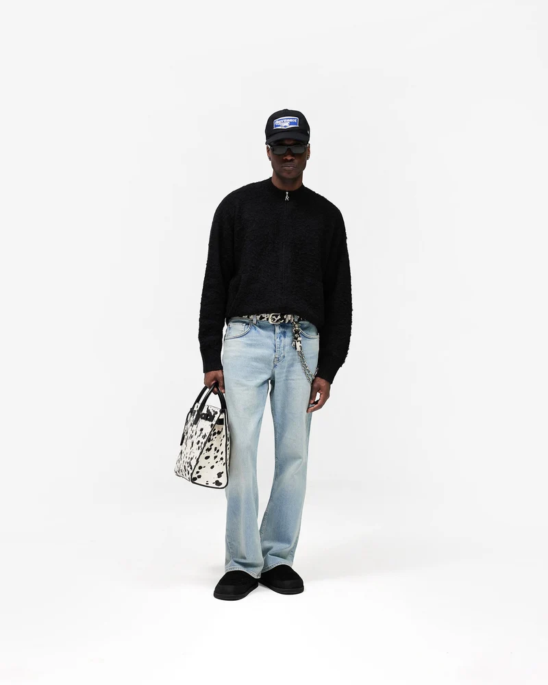 Knitted Bomber Jacket - Jet Black