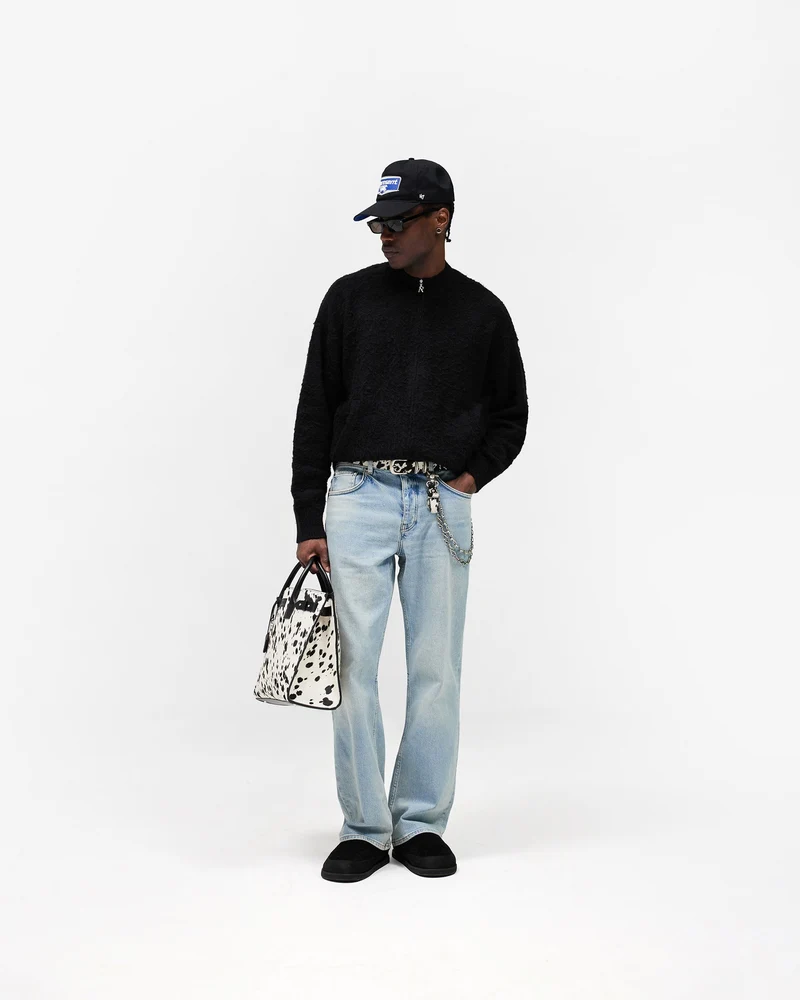 Knitted Bomber Jacket - Jet Black