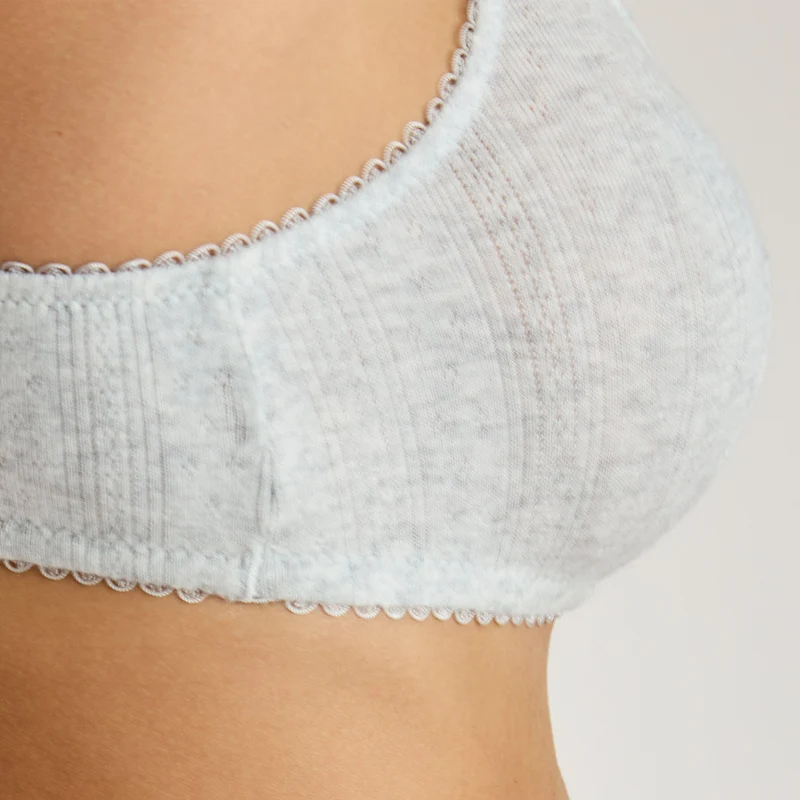 Brassière en Pointelle - Gris Chiné