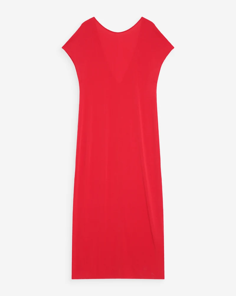 Robe longue légère en modal manches courtes fuchsia Peace