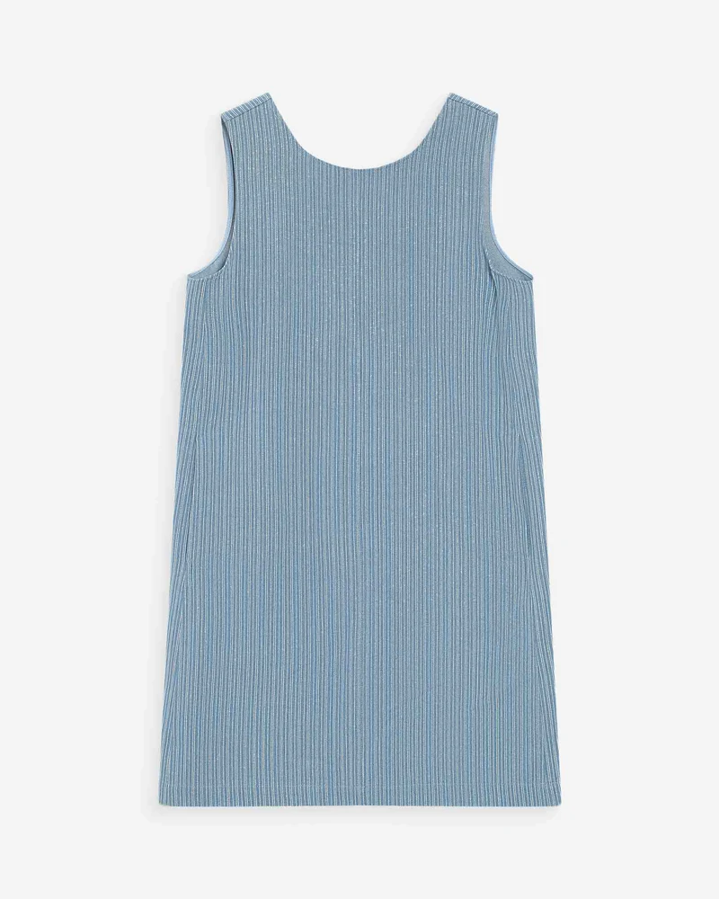 Robe courte droite sans manches en jean stripedblue Vanessa