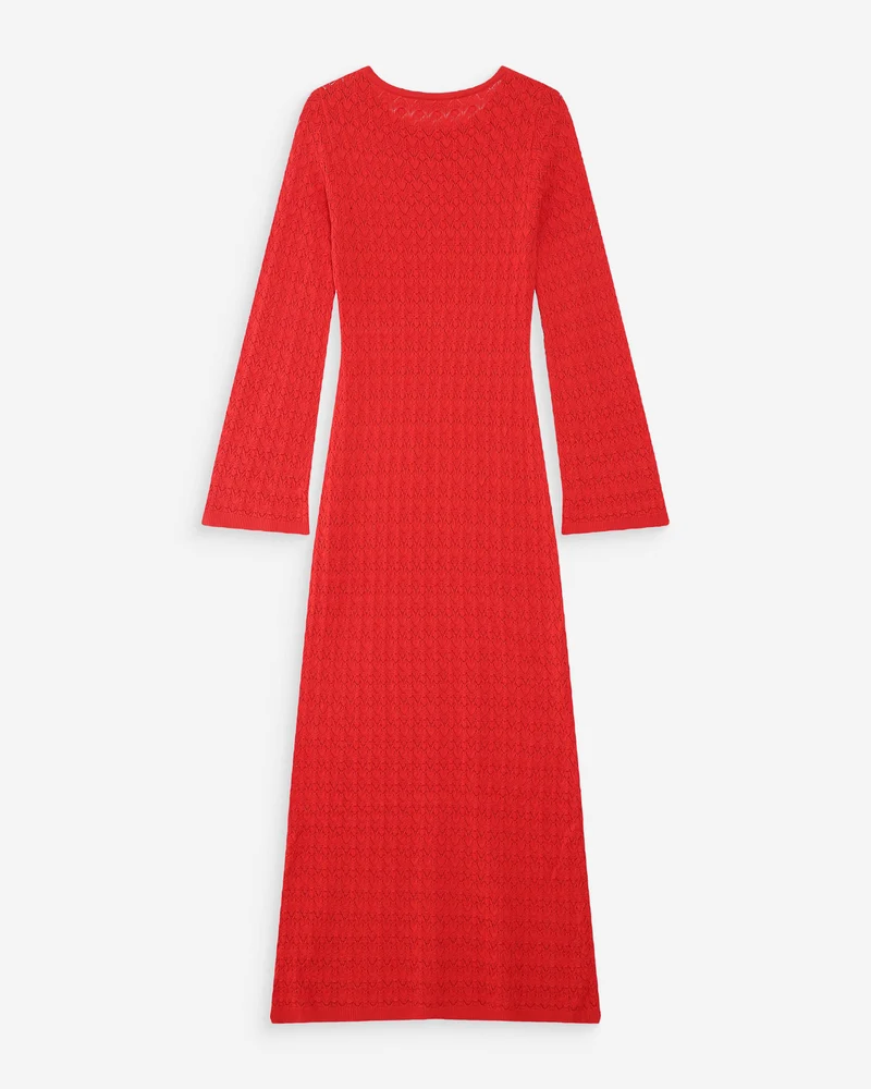 Robe longue en maille ajustée sanguine Verdad