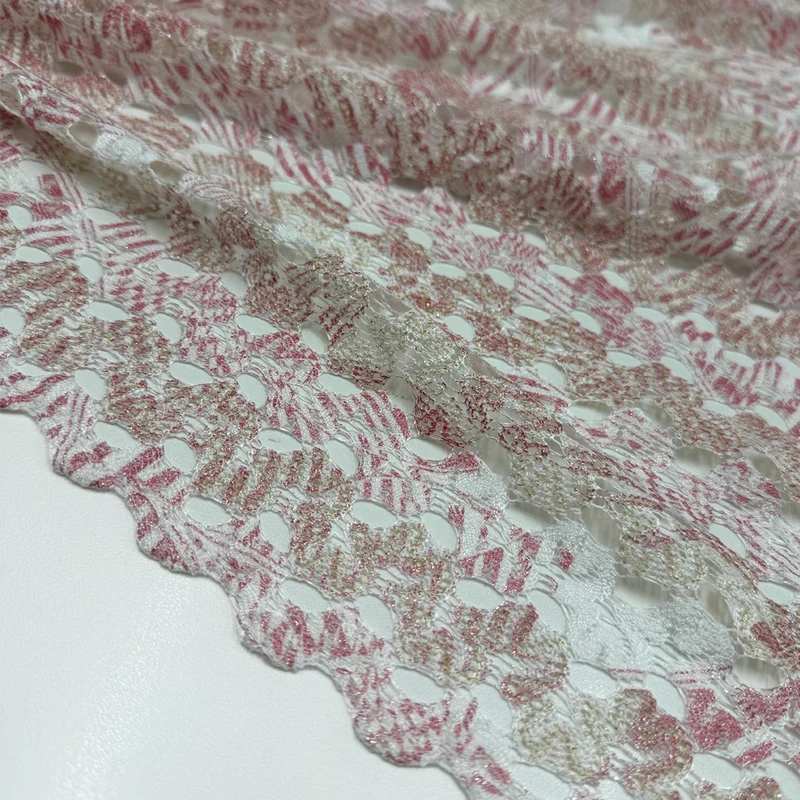 Tissu Dentelle Guipure, Coton - Métallisé, Ancona
