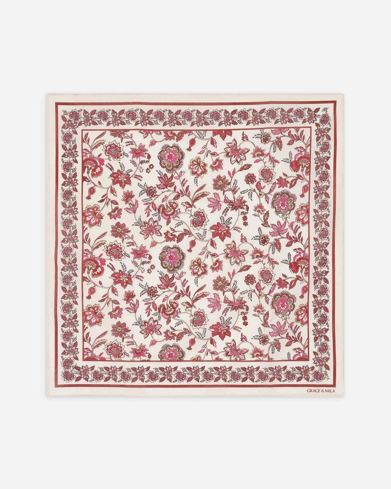 Foulard bandana carré en coton fleur Verlisse