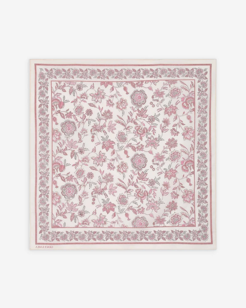 Foulard bandana carré en coton fleur Verlisse