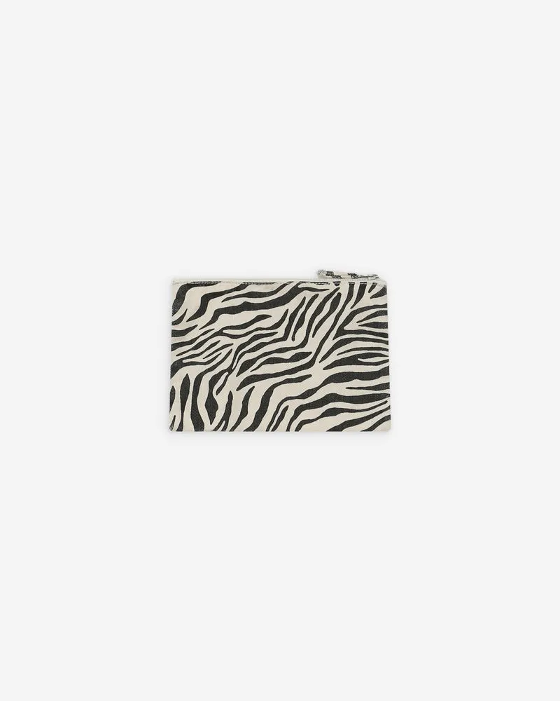 Pochette en denim zippée zebre Vivella