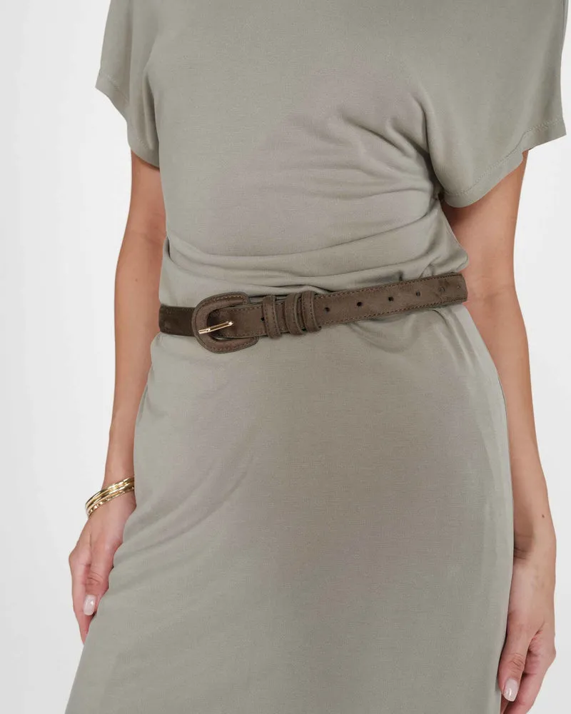 Ceinture en suède boucle assortie kaki Scotland