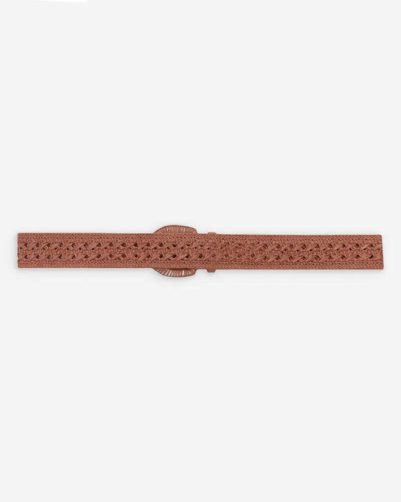 Ceinture tissée effet raphia boucle assortie blush Vallois