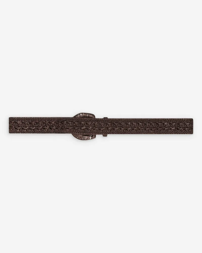 Ceinture tissée effet raphia boucle assortie chocolat Vallois