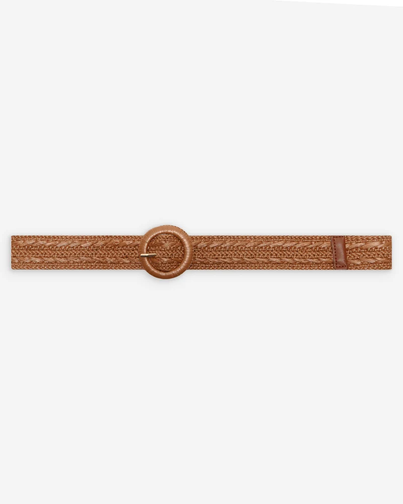 Ceinture tissée effet raphia boucle assortie camel Varelle