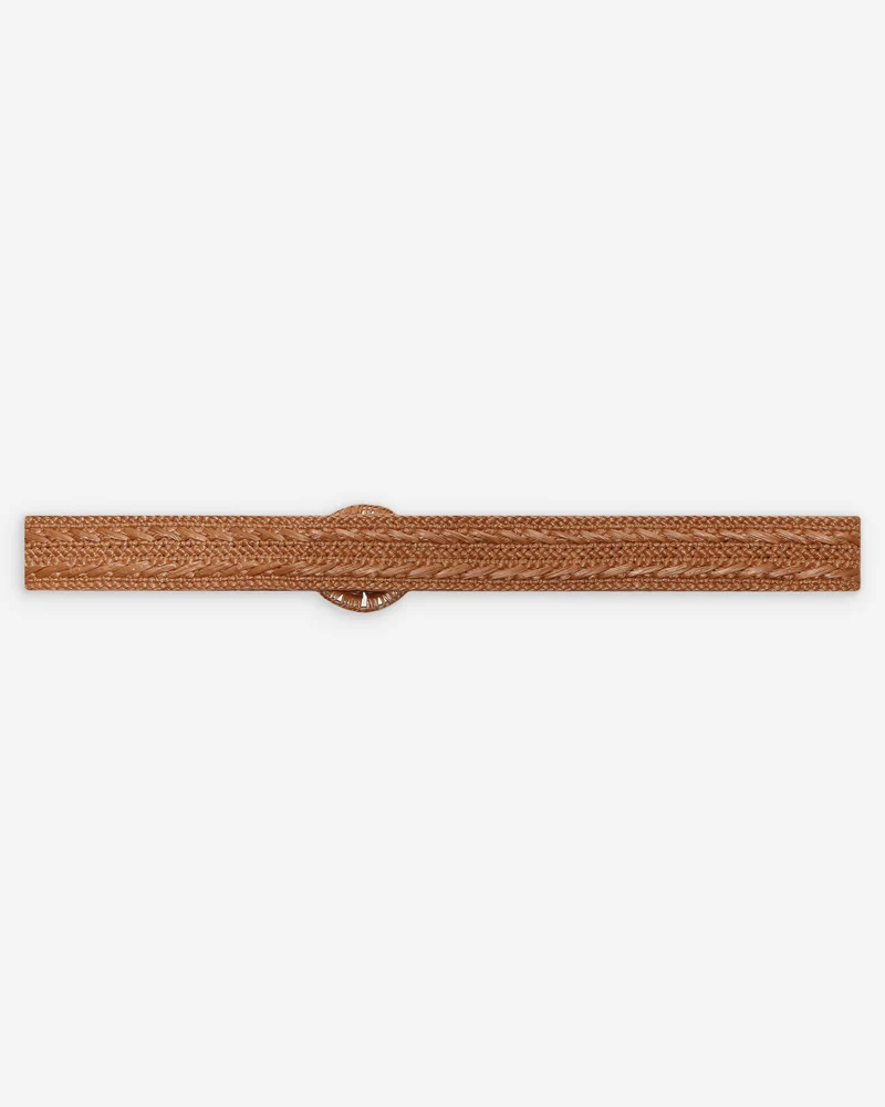 Ceinture tissée effet raphia boucle assortie camel Varelle