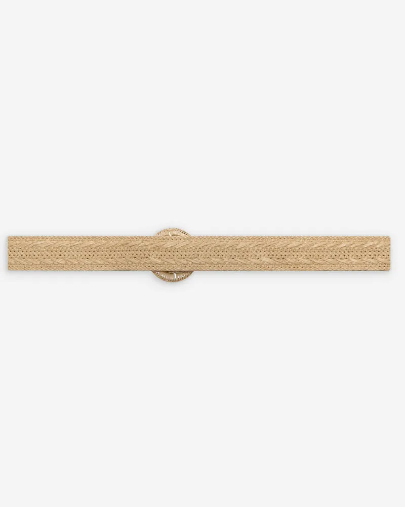 Ceinture tissée effet raphia boucle assortie ecru Varelle