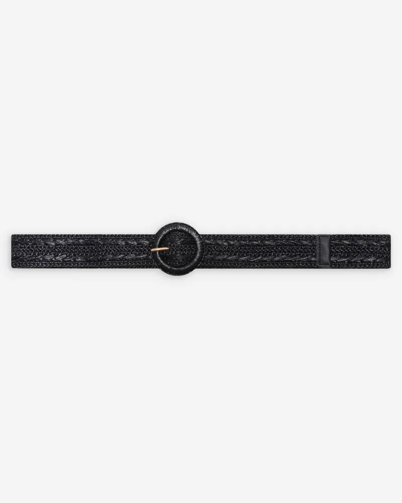 Ceinture tissée effet raphia boucle assortie marine Varelle