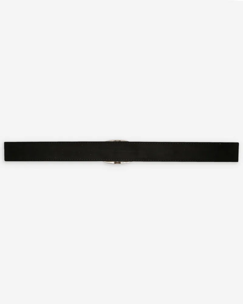 Ceinture en suède à boucle métal argenté noir Vikander