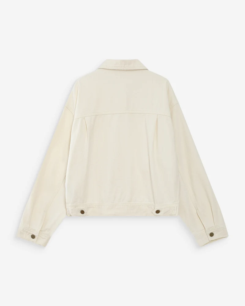 Veste en jean boxy manches longues ecru Vinnie
