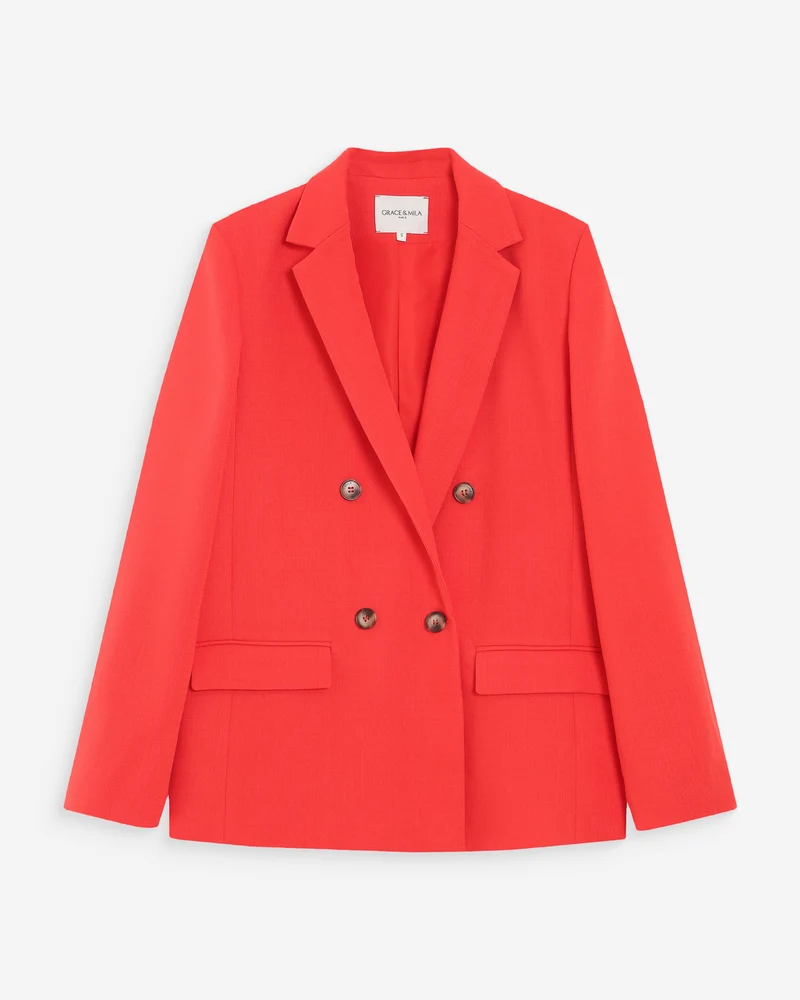 Veste tailleur à double boutonnage sanguine Parfaite