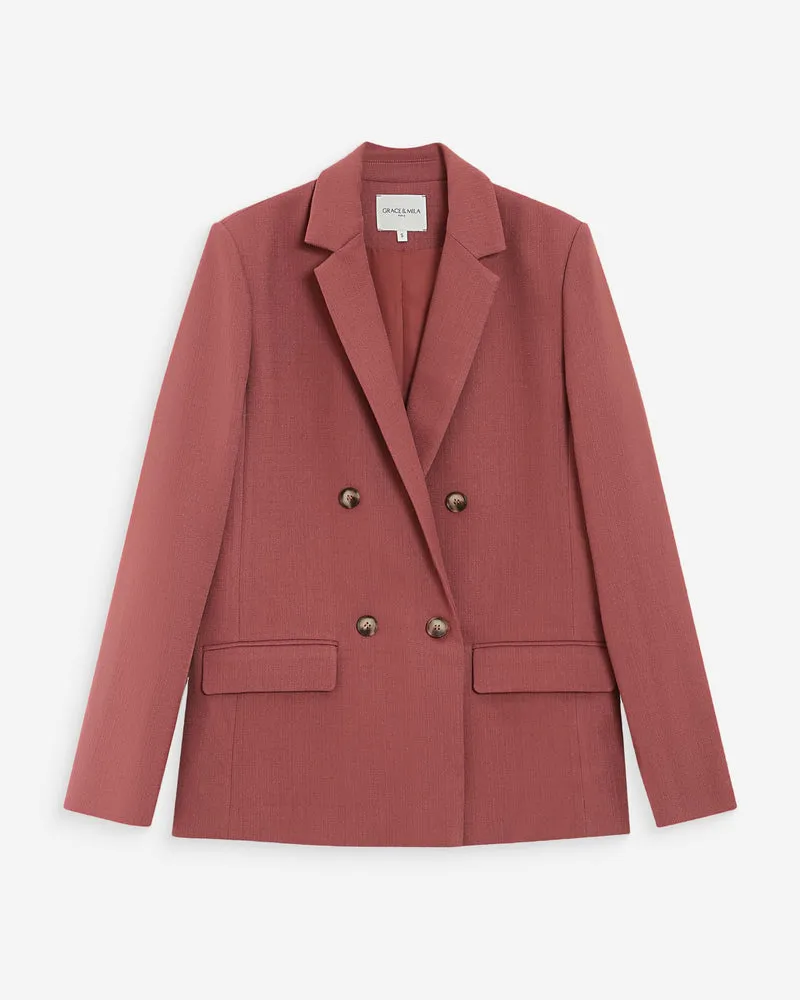 Veste tailleur à double boutonnage terracotta Parfaite