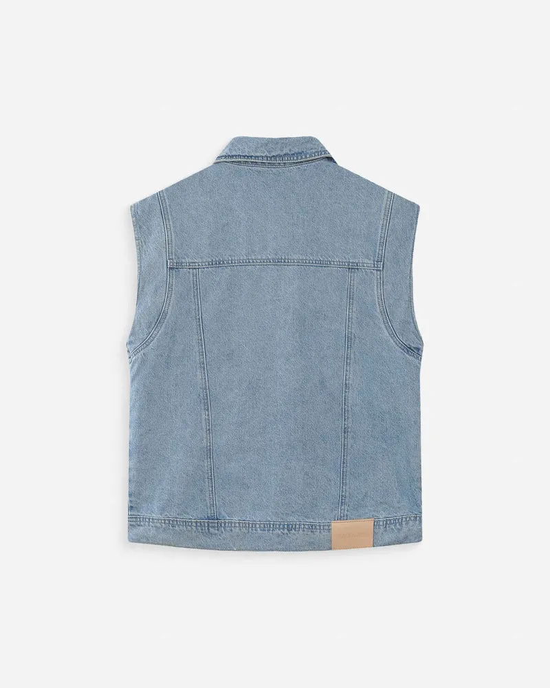 Veste sans manches en jean oversize skyblue Vallonia
