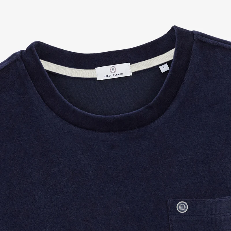 T-shirt col rond Thor en tissu éponge bleu opale