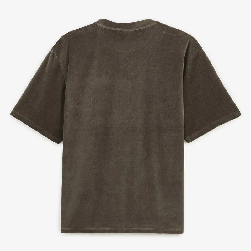 T-shirt col rond Thor en tissu éponge marron argile