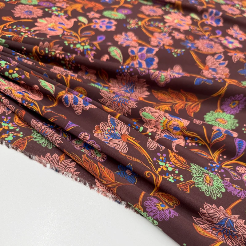 Tissu Satin, Polyester - Anemone