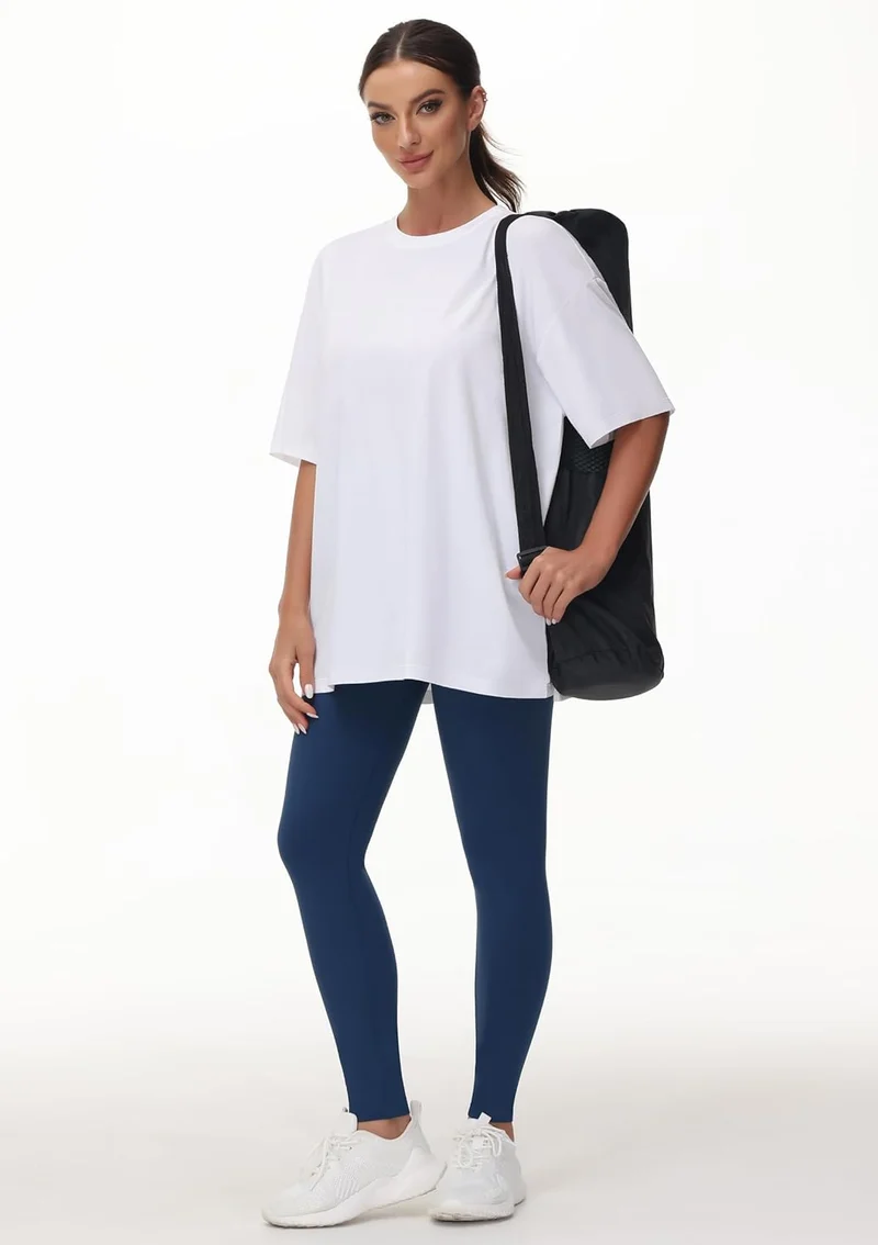 Beth T-Shirt Femme Oversize – Col Rond, Manches Courtes, Léger Casual Été