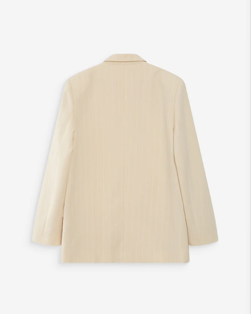 Blazer droit rayé à deux boutons vanille Velvet