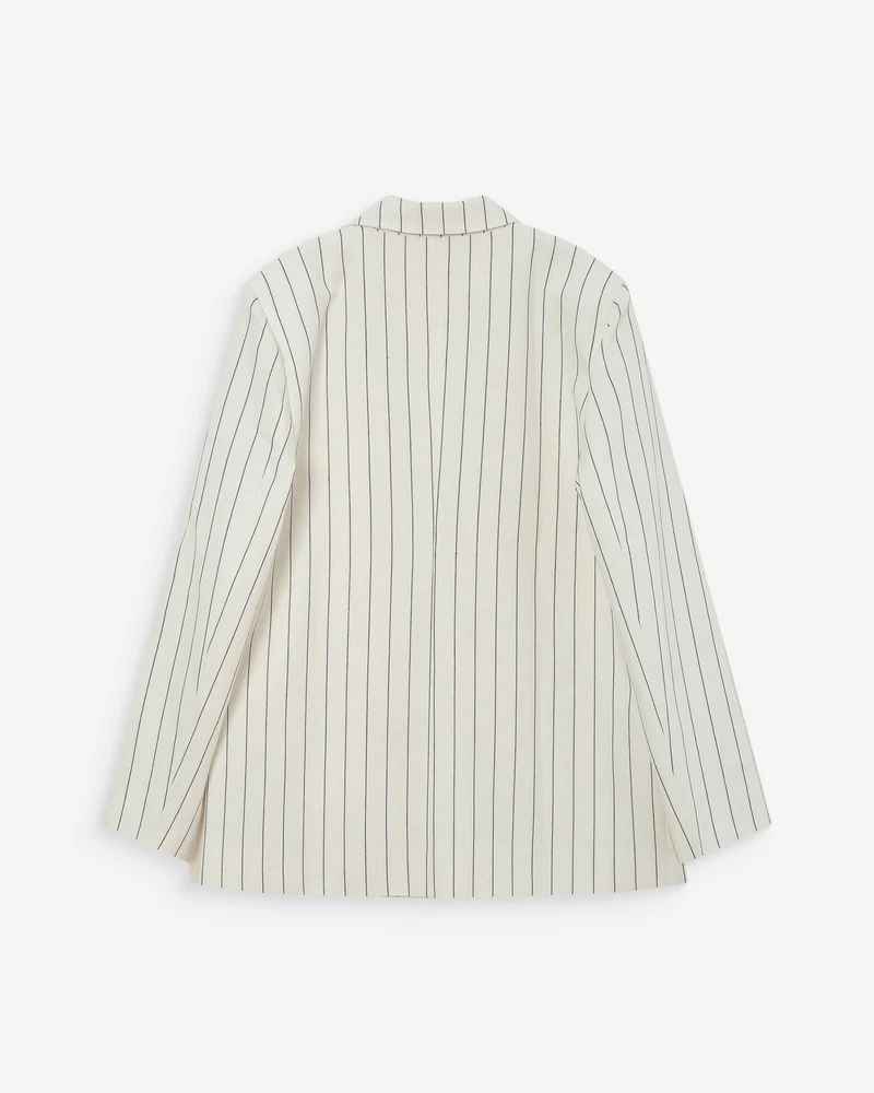 Blazer droit rayé à deux boutons white Velvet