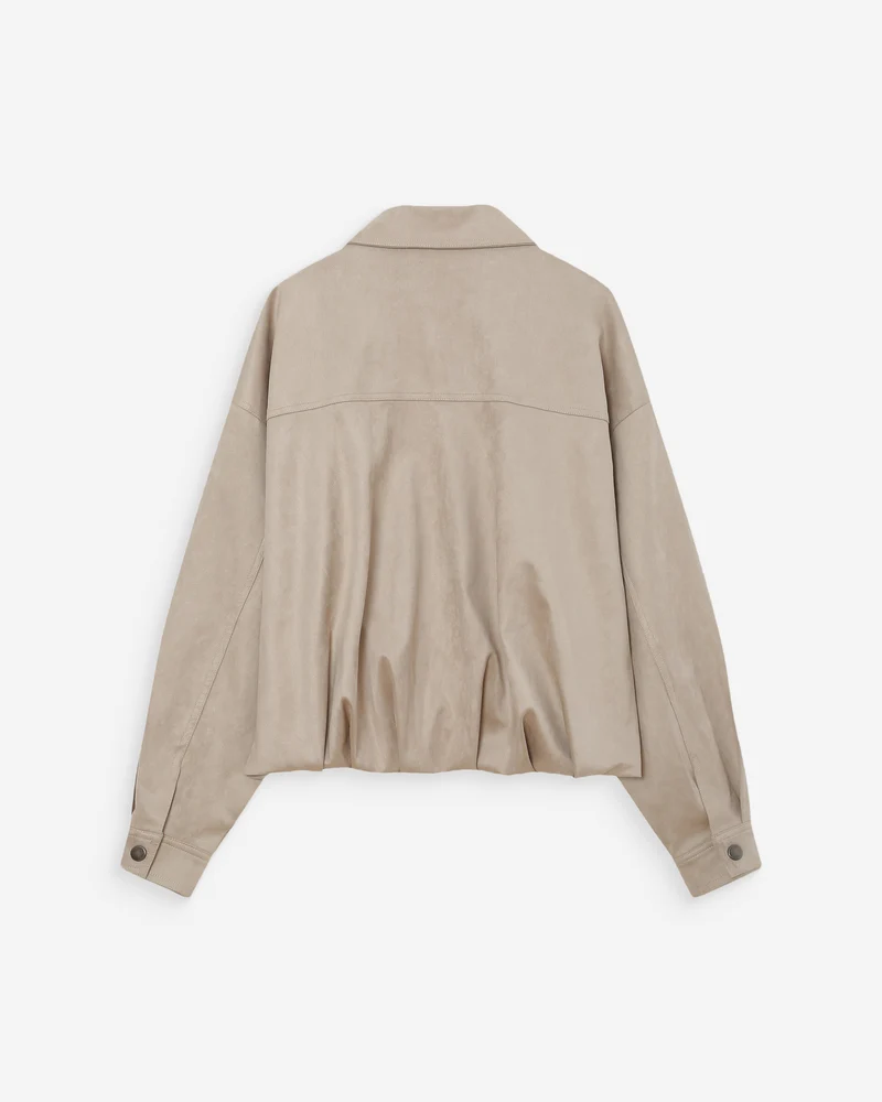 Veste bomber en suédine ourlet ballon grege Verve