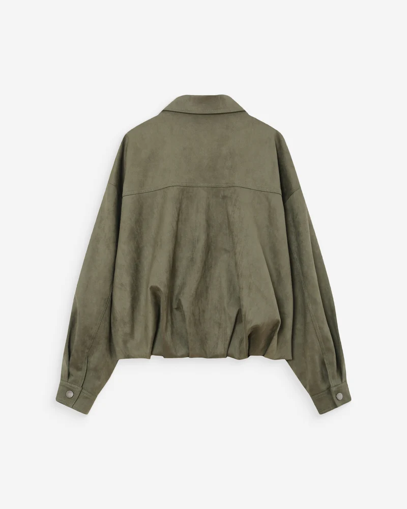 Veste bomber en suédine ourlet ballon kaki Verve