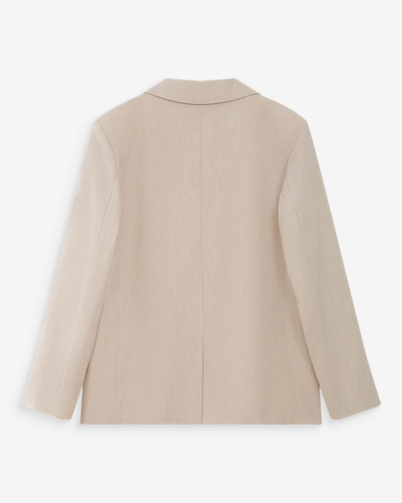 Blazer droit en lin et coton boutonné sable Velize