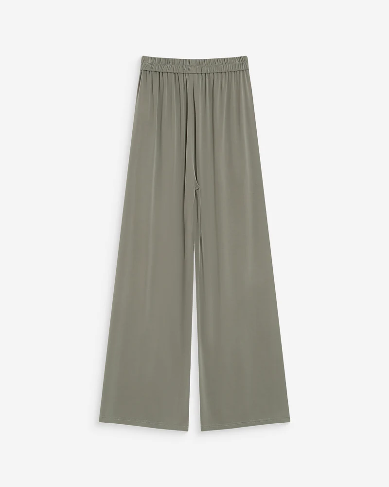 Pantalon en modal jambe large kaki Pax