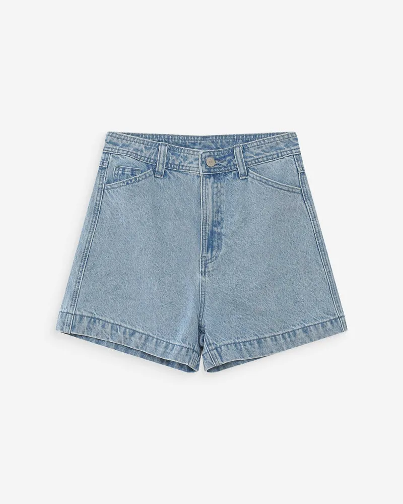 Short en jean taille haute droit skyblue Verne