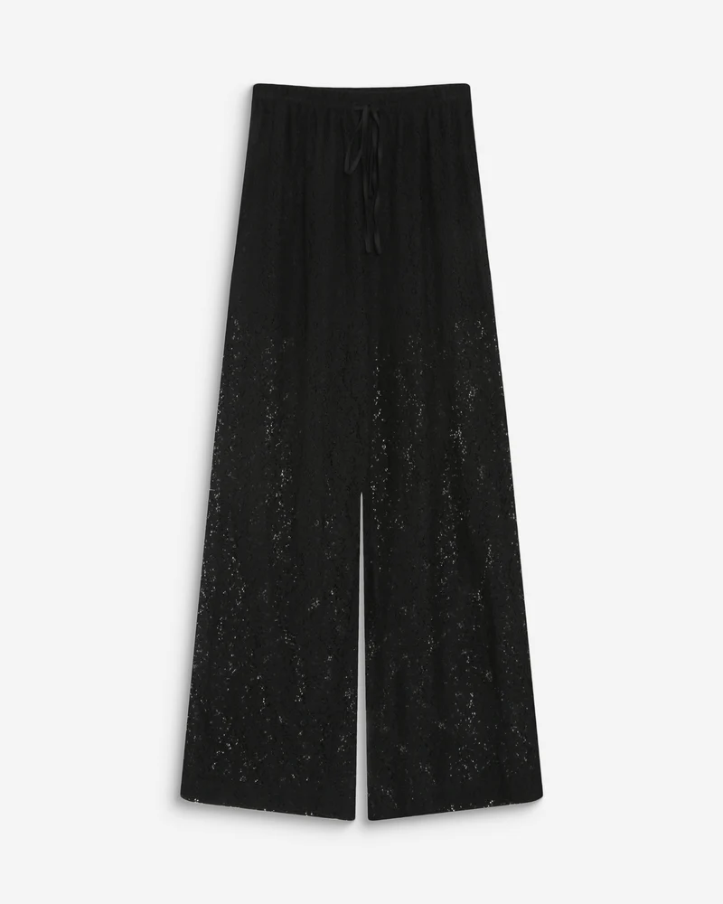 Pantalon en dentelle ample noir Vincent
