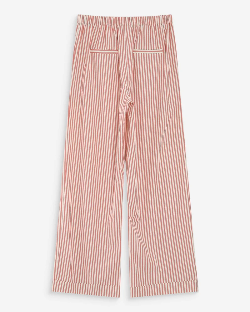 Pantalon à rayures large taille réglable à cordon corail Volute