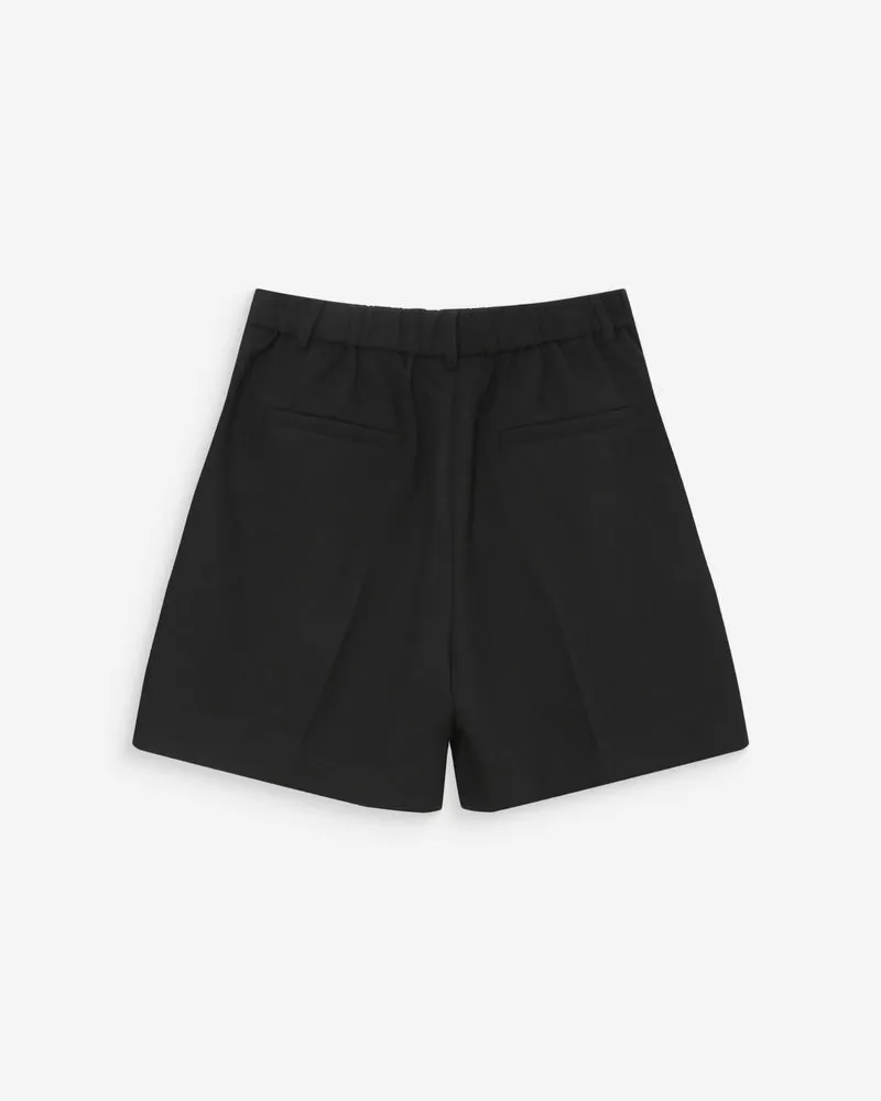 Short droit à plis taille mi-haute noir Vite