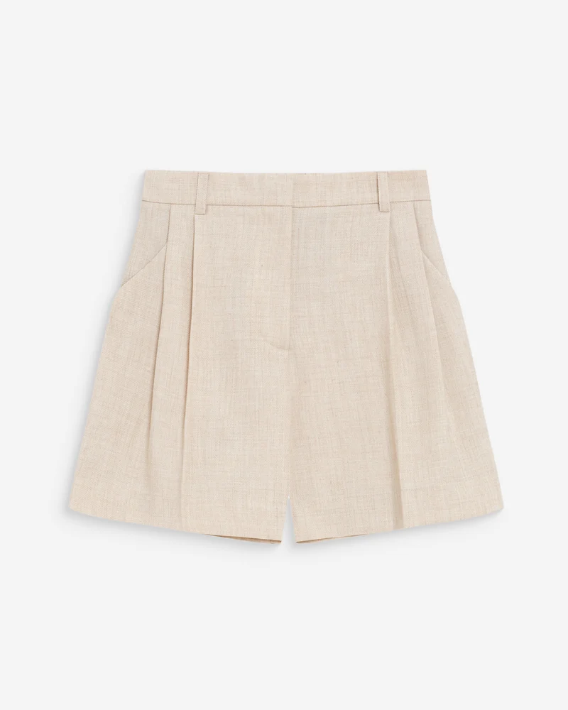 Short droit à plis taille mi-haute sable Vite