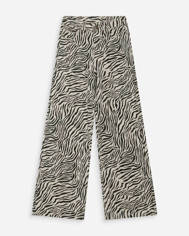 Jean taille haute loose imprimé zebre Socca