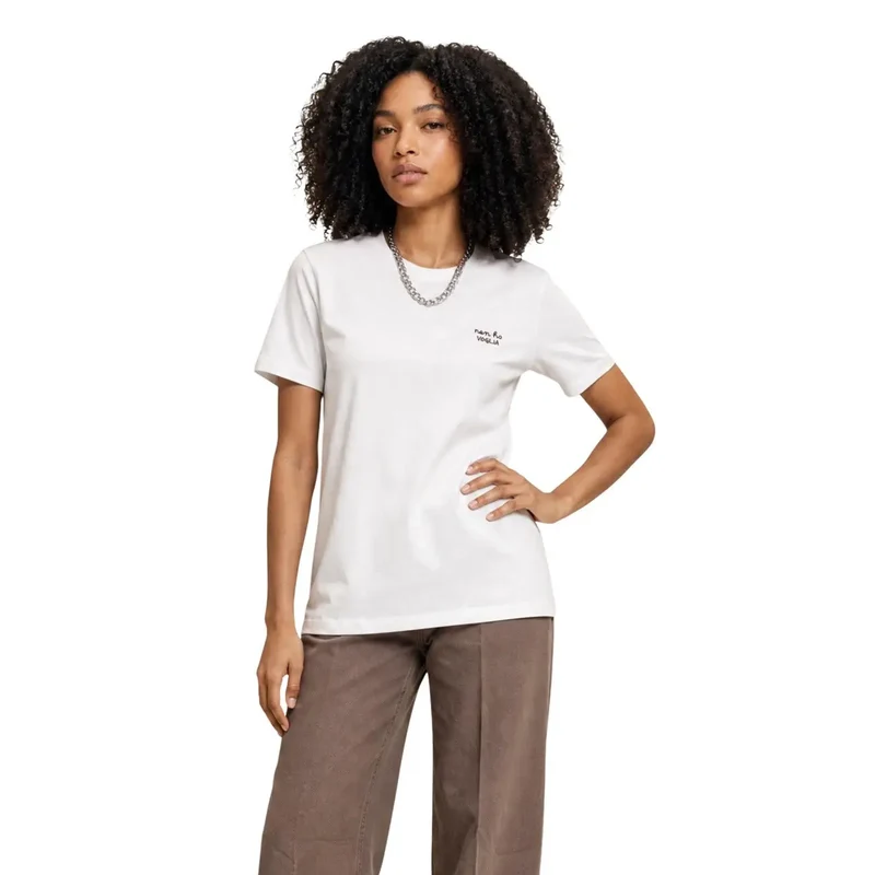 Only femmes, t-shirt en coton blanc à manches courtes, col rond, taille S
