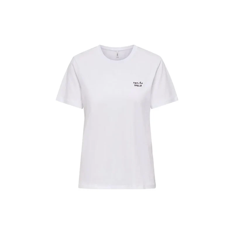 Only femmes, t-shirt en coton blanc à manches courtes, col rond, taille S