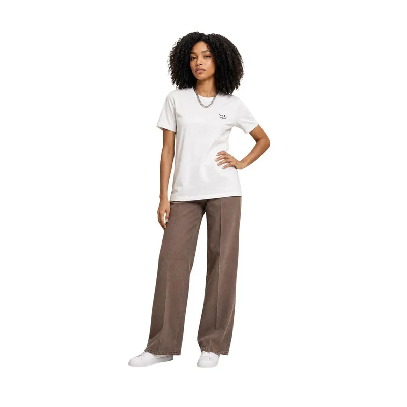 Only femmes, t-shirt en coton blanc à manches courtes, col rond, taille S