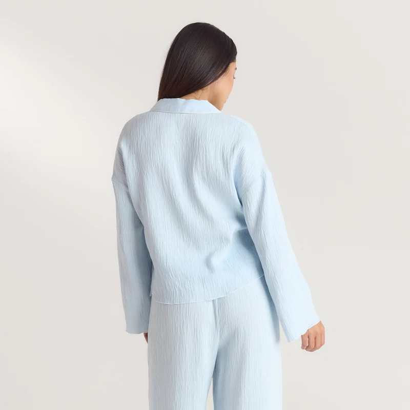 Chemise de Pyjama Crinkle - Bleu