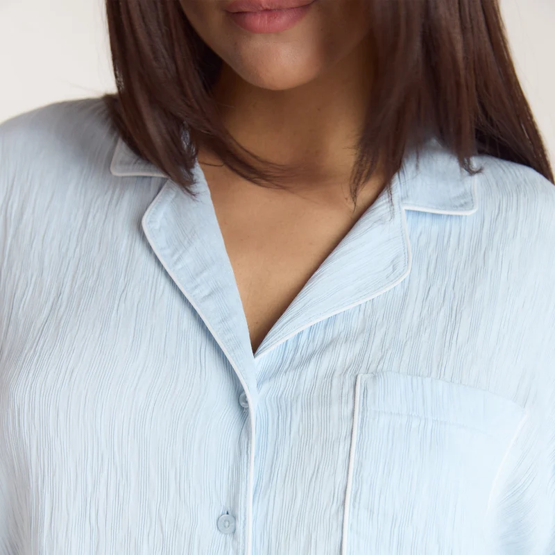 Chemise de Pyjama Crinkle - Bleu