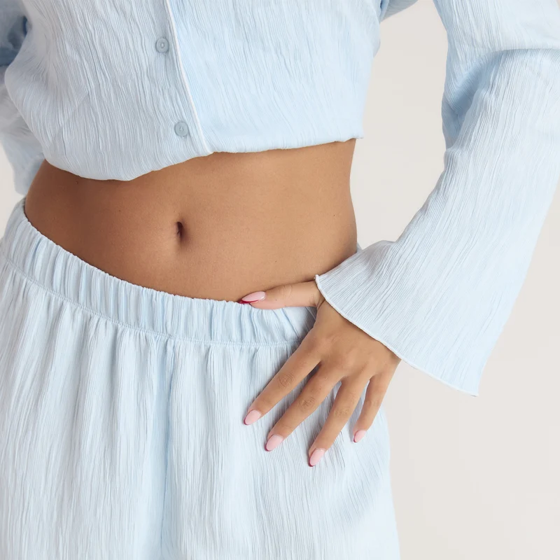 Pantalon de Pyjama Crinkle - Bleu