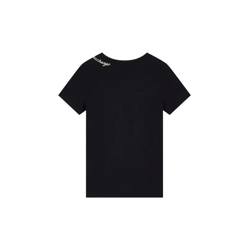 T-shirt pour femme Armani Exchange en coton noir à col rond