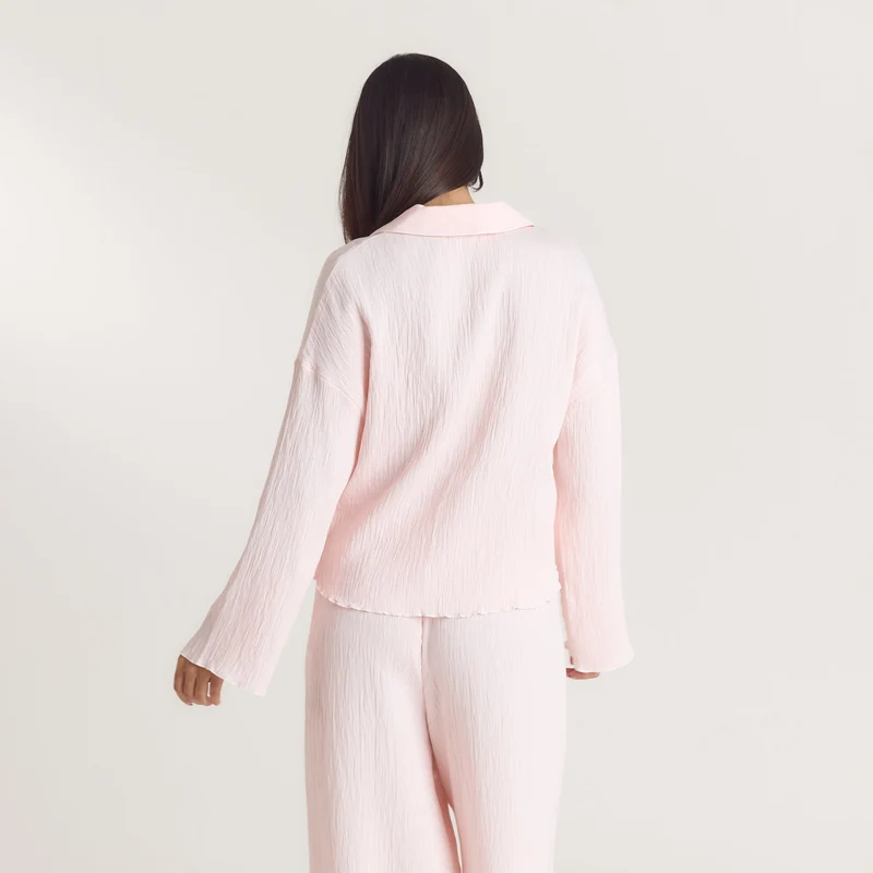 Chemise de Pyjama Crinkle - Rose
